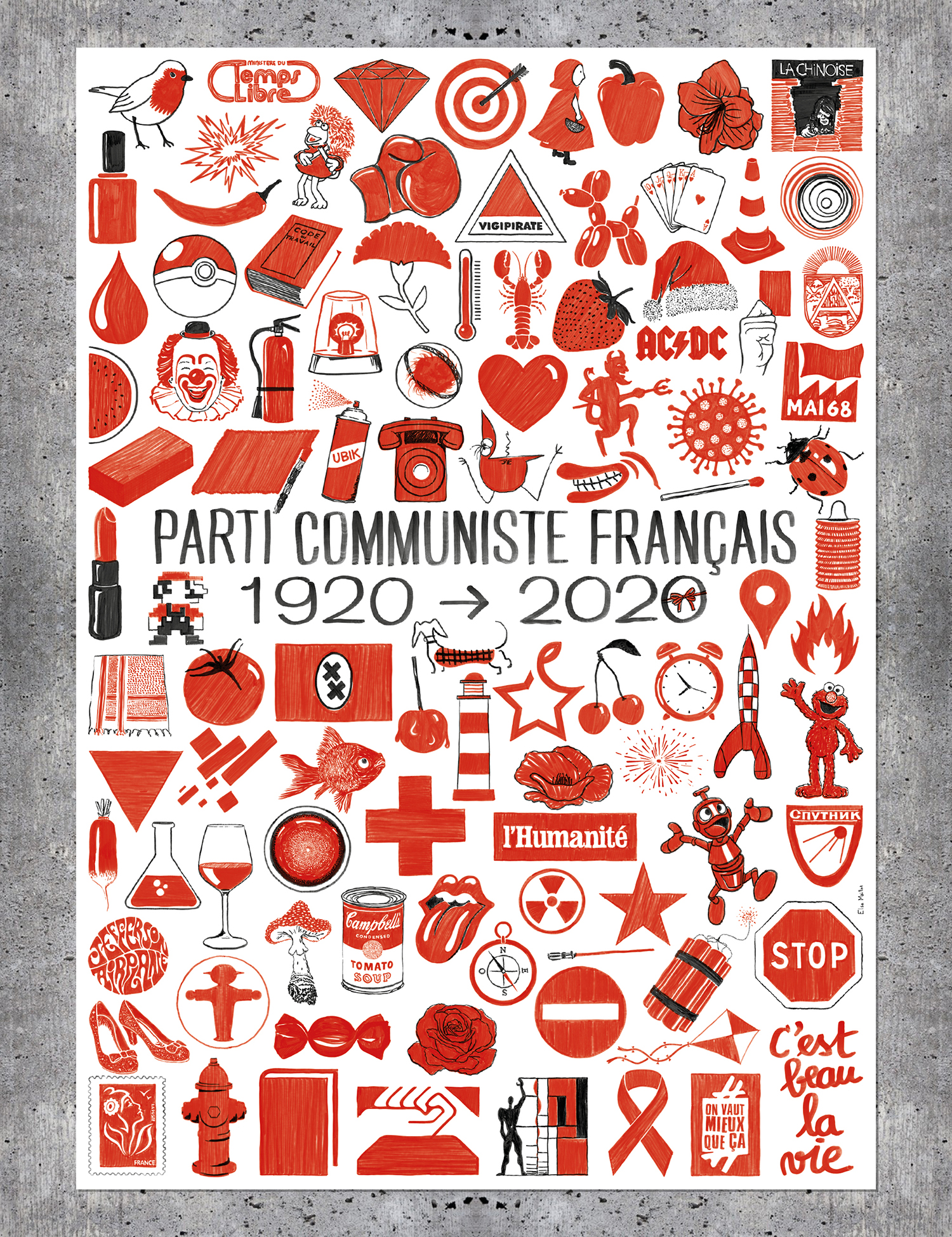 affiche anniversaire du pcf